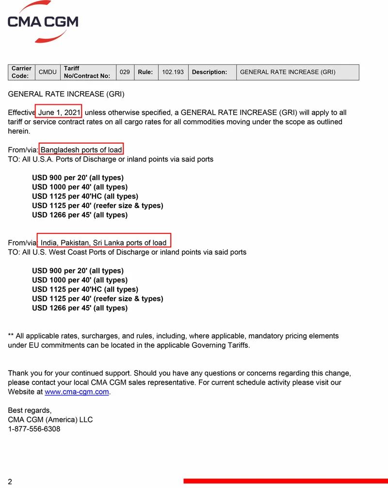 最新通知！各大船公司調(diào)漲收費(fèi)?。ǜ焦倬W(wǎng)英文截圖，可直接發(fā)給客戶！） 