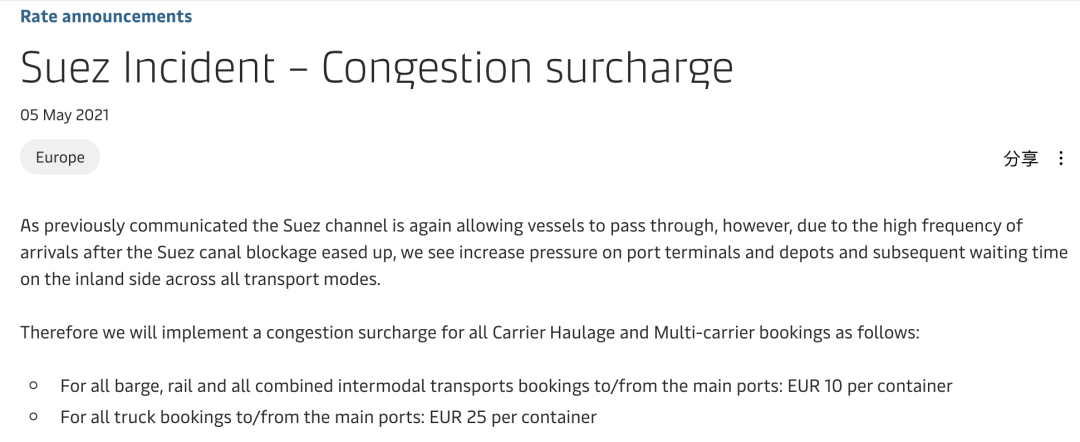 最高1200美元！馬士基、赫伯羅特、萬海航運開征、上調(diào)多項附加費！