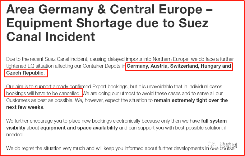 一物流公司建議提前30天計劃出貨！航運公司暫停印度、歐洲部分地區(qū)的訂艙