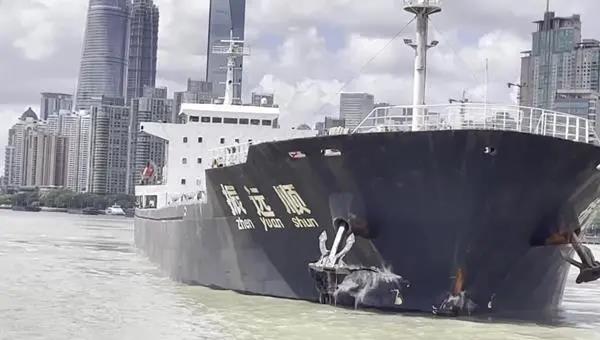 突發(fā)！散貨船“振遠順”號撞擊到浦東濱江塘橋渡口