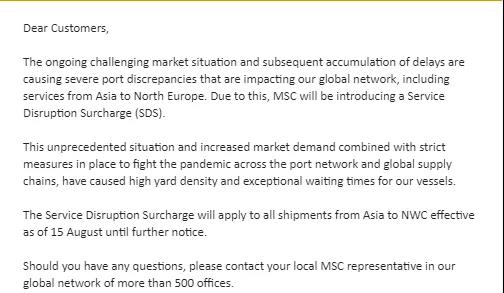 黃金周！馬士基建議盡快預(yù)訂集裝箱！多家船公司開(kāi)始征收上調(diào)多項(xiàng)附加費(fèi)