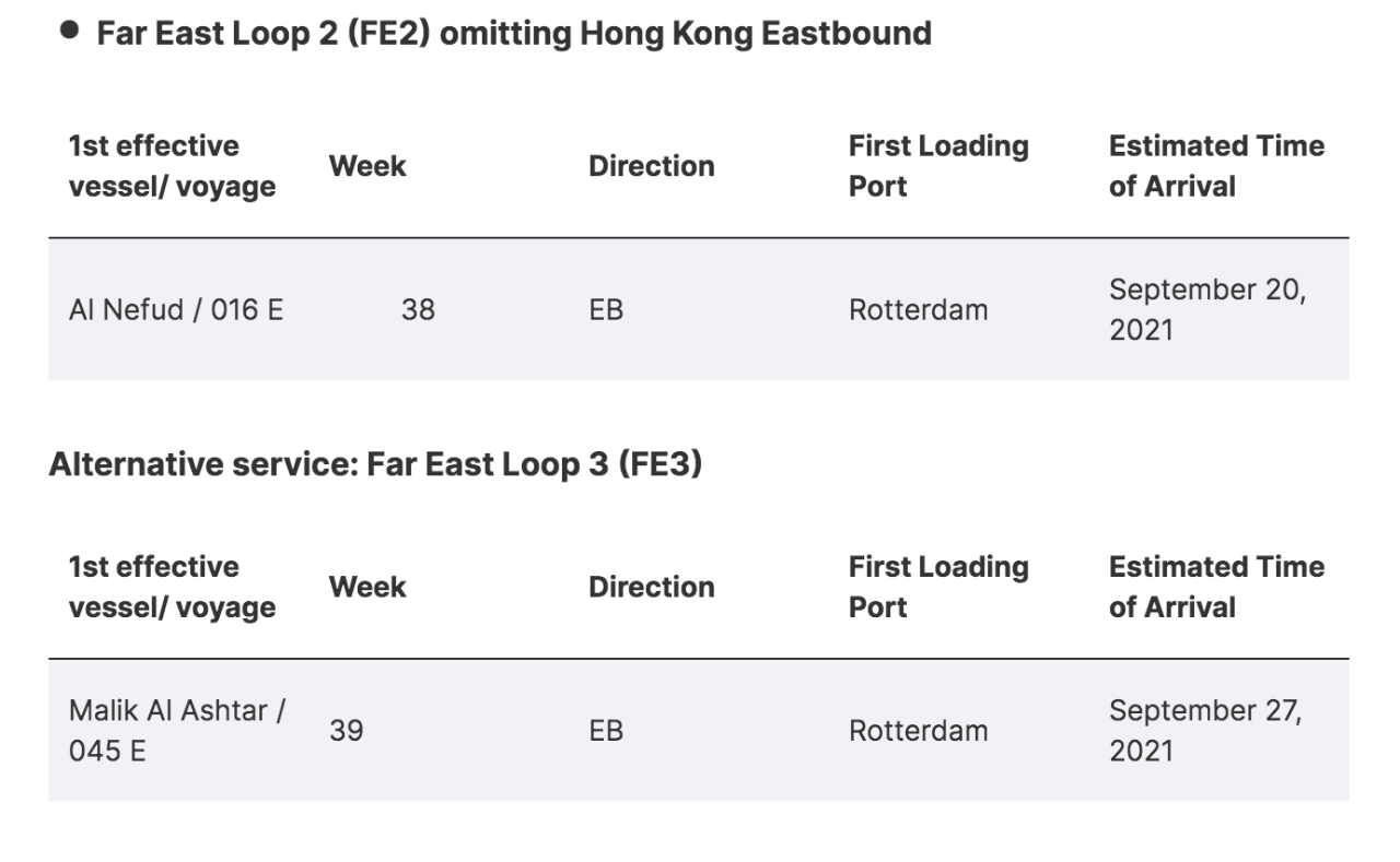 THE聯(lián)盟調(diào)整遠(yuǎn)東-北歐、亞洲-地中海航線多個(gè)航次