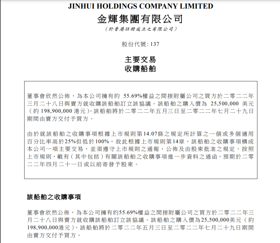 狂買9艘船舶，這位上市船東看好干散貨航運市場