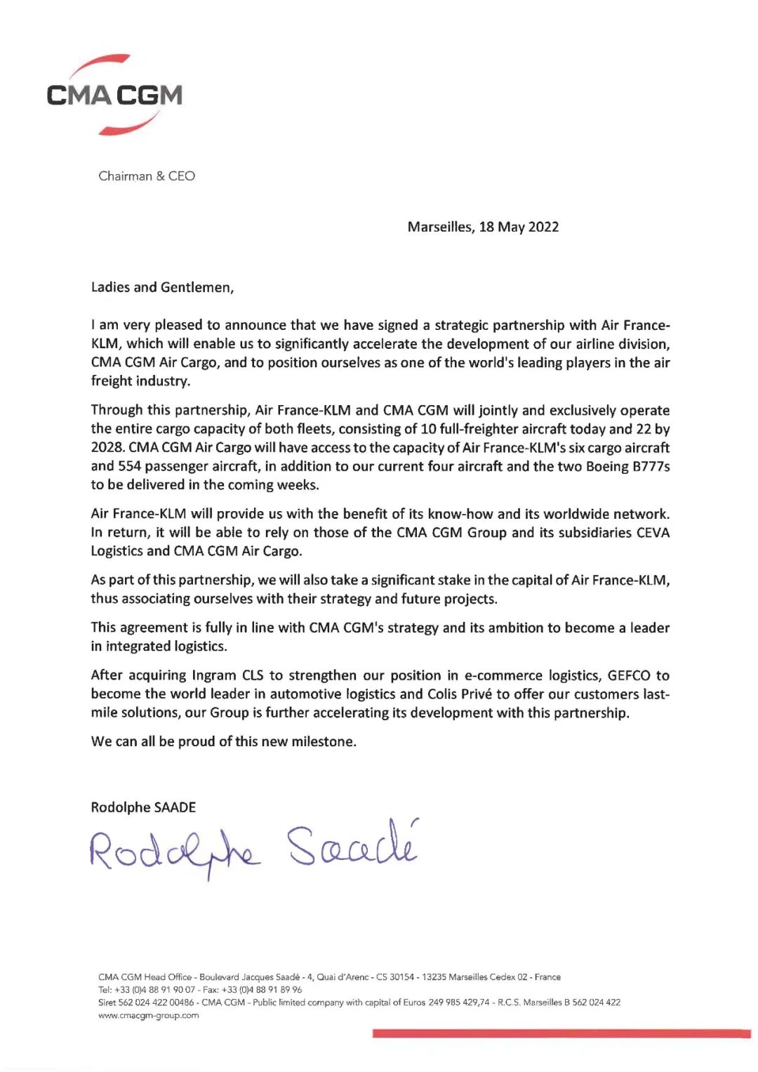CMA CGM再次重磅收購，大幅擴張航空貨運能力