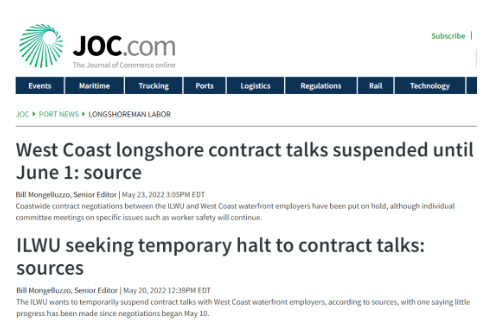 美西碼頭勞資談判暫停？航運(yùn)業(yè)最大的“灰犀牛”來了？