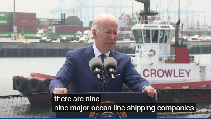 應(yīng)對國內(nèi)通脹無能，美總統(tǒng)拜登怪罪于集運公司：“敲竹杠的時代該結(jié)束了！”