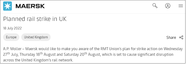 注意！卡車司機罷工封鎖碼頭入口，4萬名鐵路工人計劃進行三次罷工，船公司發(fā)布預警