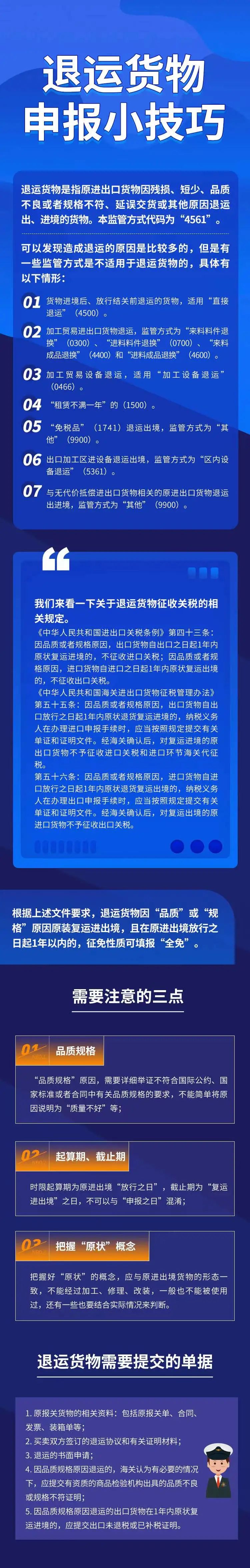 退運貨物申報小技巧