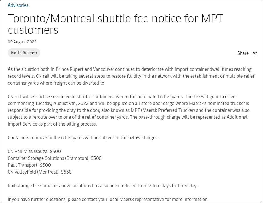 船公司征收新費(fèi)用及費(fèi)用調(diào)整通知，包括運(yùn)輸費(fèi)/取消費(fèi)/虧艙費(fèi)/賠償費(fèi)