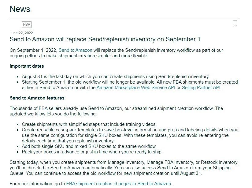 重要！9月1日起，亞馬遜FBA配送將全面更新