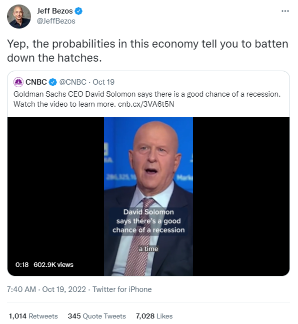 貝索斯警告：美國(guó)經(jīng)濟(jì)衰退迫在眉睫！這類賣家將受影響