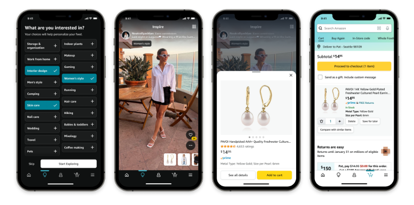亞馬遜學(xué)TikTok推出Inspire功能，支持圖片與視頻信息流推送