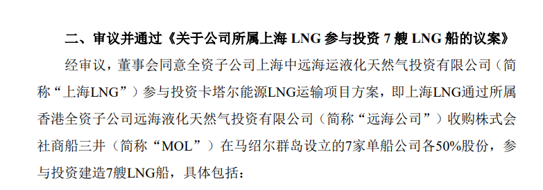 7艘LNG船！建造和租船合同已經(jīng)簽署