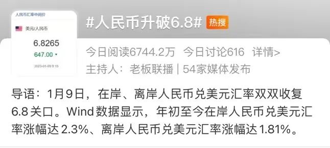 沖上熱搜！人民幣升破6.77！高盛唱多中國資產(chǎn)：中國股匯都將進一步上漲