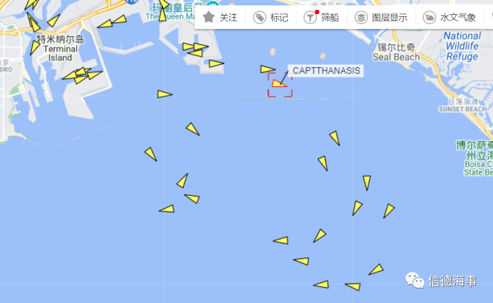 擁堵愈發(fā)嚴(yán)重！23艘集裝箱船在加州錨地壓港待泊