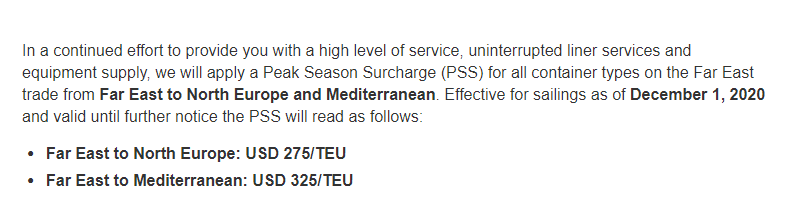 亞歐航線運價一周暴漲27%，新附加費今起生效！缺箱加??！托運人游說歐盟出手